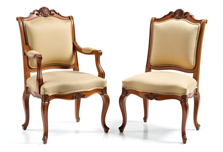 Timeless Biedermeier Antique Chairs with Authentic Wood Carving